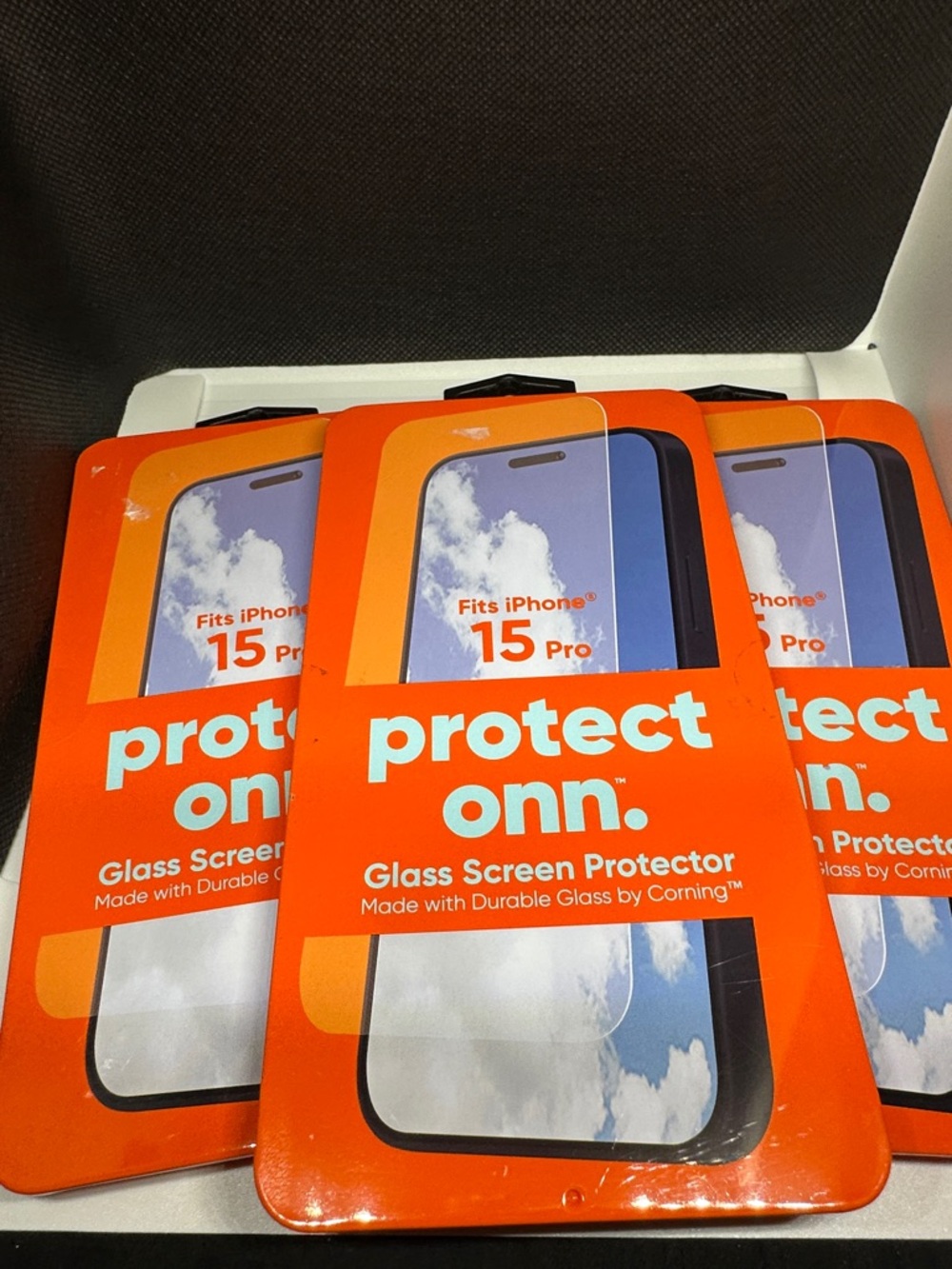 On Running Orange Glass Screen Protector for iPhone 15 Pro (Packaged)
